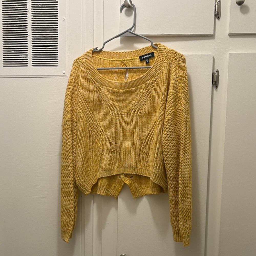 Express Mustard Crew Neck Sweater